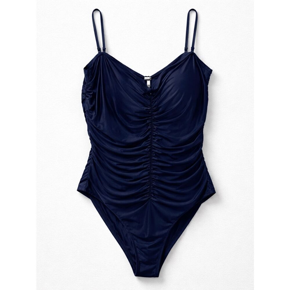 J.Crew Navy Blue Ruched swimsuit size 22 NWT